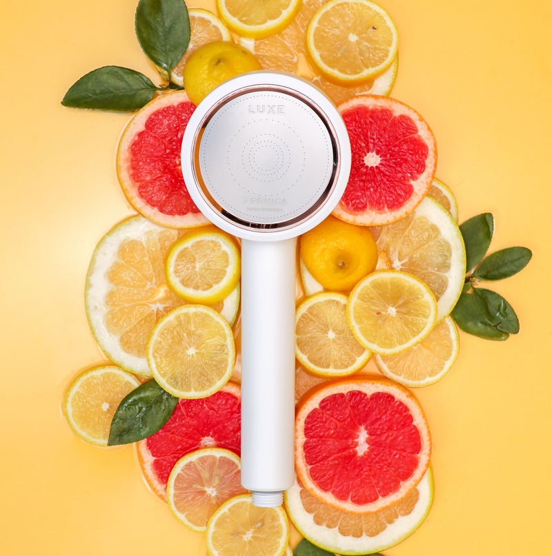اروميكا رأس دش AROMICA ARO LUXE فاخر بتصميم أبيض – صناعة كورية - Image 2
